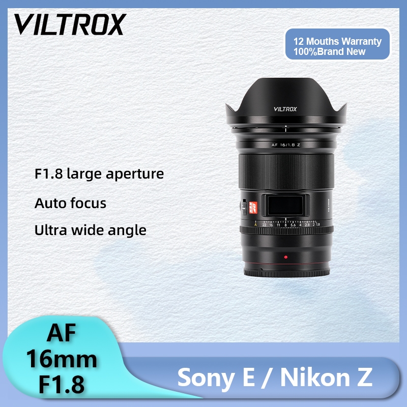 VILTROX 16mm F1.8 Sony E เลนส์เต็มกรอบรูรับแสงขนาดใหญ่ Ultra มุมกว้างเลนส์โฟกัสอัตโนมัติพร้อมหน้าจอส