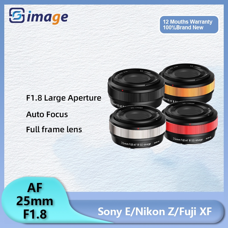 SG Image 25mm F1.8 AF Auto Focus Prime Focus รูรับแสงขนาดใหญ่เลนส์ภาพสําหรับ Sony E Fujifilm X Nikon Z Mount