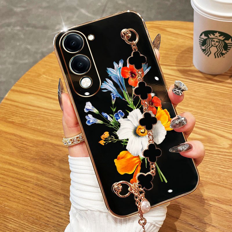 YBD เคสโทรศัพท์สําหรับ Vivo Y19S Pro Y29 T4X Y04 4G Y29S 5G Y19E Y76 Y76S 4G Electroplating Fresh Bo