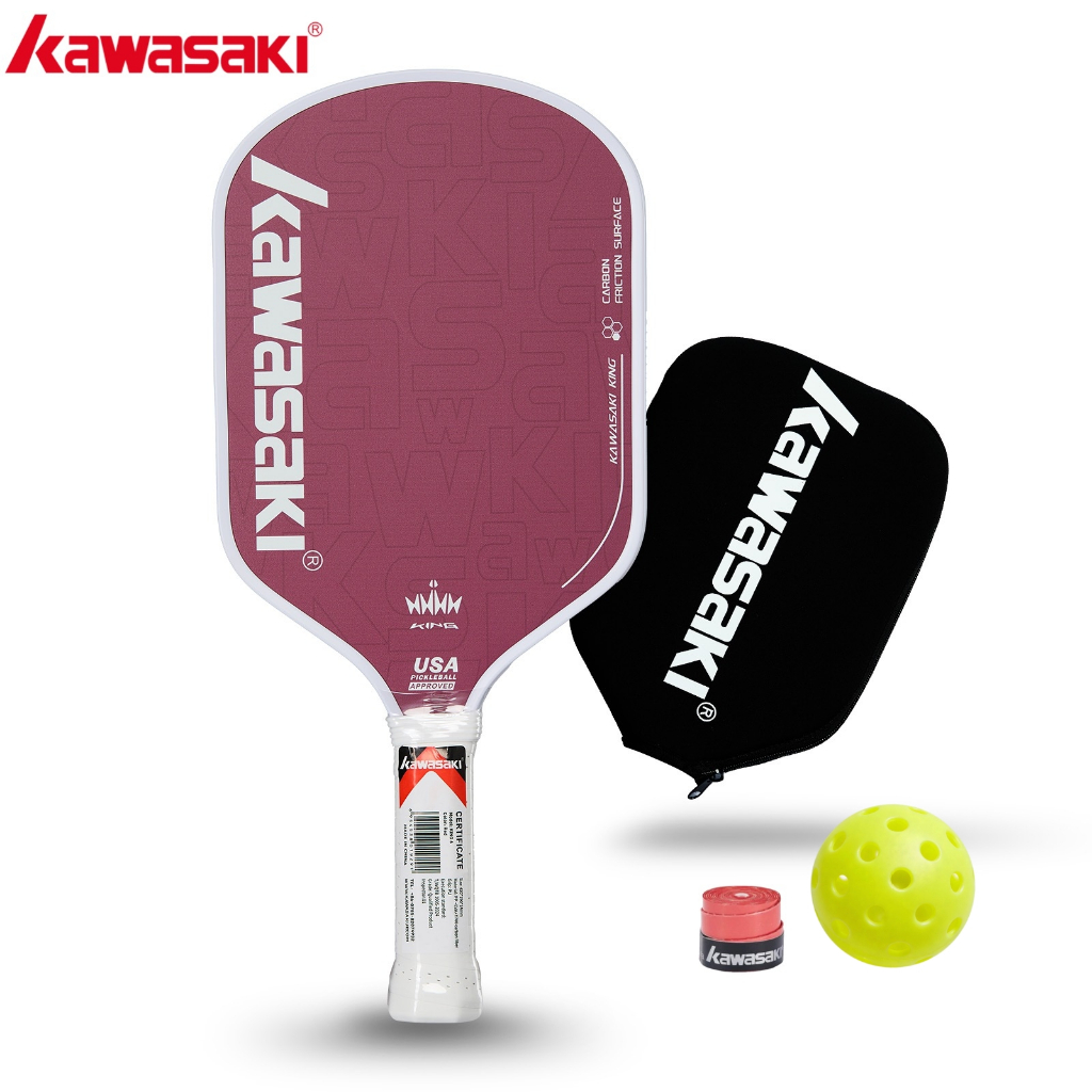 Kawasaki Pickleball Paddle Carbon Picking Racquet KING 6 220g สําหรับ Professional USA APPROVED