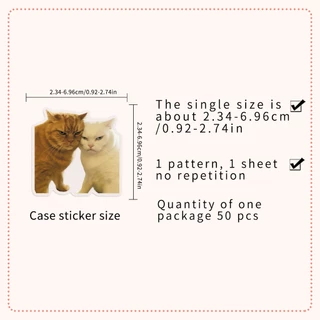 ตลก 50pcs Hakimi meme Cat สติกเกอร์โปร่งใสกันน้ําสําหรับ Tumbler แล็ปท็อปเคสโทรศัพท์รถสติกเกอร์ Graffiti Creative DIY