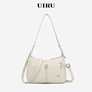 UIRU กระเป๋าสะพายไหล่ข้างผู้หญิง หนังPU ทนต่อการขีดข่วน มีซองหลังซิป ปรับสายอัจฉริยะ เหมาะใช้งานประจำวัน ติดเที่ยวสั้น