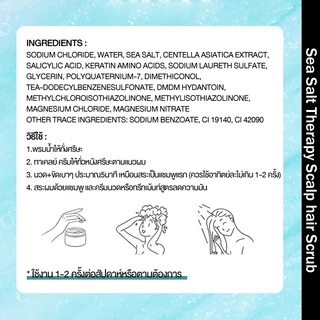 สครับหนังศีรษะ 300มล. กระตุ้นผมเกินใหม่ ลดปัญหาผมมัน คันหัว ระคายเคือง รังแค. Cokki Sea Salt hair Scrub