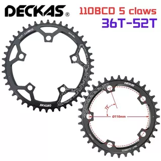 Deckas 110/5 BCD 110BCD แผนที่จักรยานแคบกว้าง Chainring 36T-58T จักรยาน Chainwheel สําหรับ shimano sram จักรยาน crank อุปกรณ์เสริม