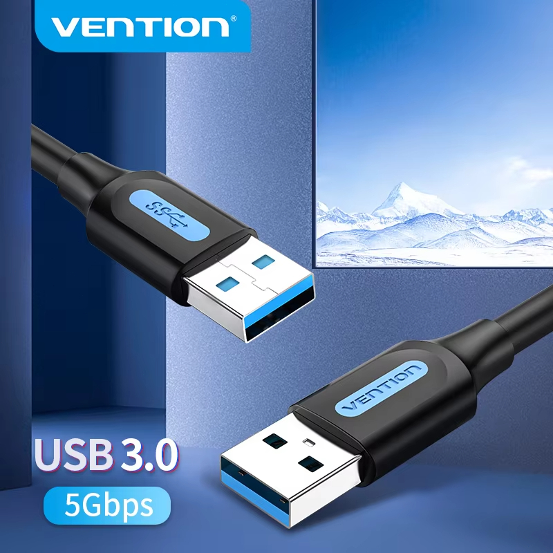 Vention สายต่อ USB 3.0 Type A สายเคเบิลชายกับชาย 3.0 2.0 Extender สายไฟสําหรับฮาร์ดไดรฟ์กล่องทีวีแล็ปท็อปสาย USB เป็น USB
