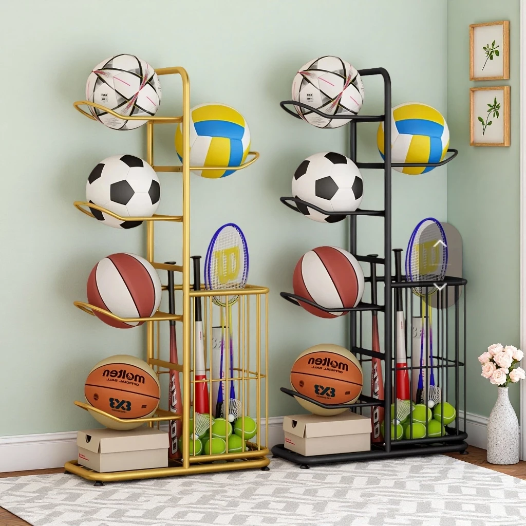 COD 8 ชั้นแหวนเก็บบาสเกตบอลฟุตบอลวอลเลย์บอลรักบี้ Ball Organizer Rack 8 ชั้น Cube แนวตั้ง Cube แนวตั้ง-ZYE