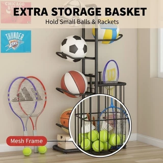 COD 8 ชั้นแหวนเก็บบาสเกตบอลฟุตบอลวอลเลย์บอลรักบี้ Ball Organizer Rack 8 ชั้น Cube แนวตั้ง Cube แนวตั้ง-ZYE