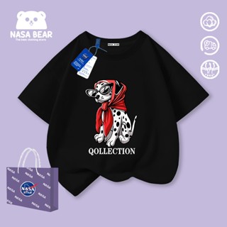 【จัดส่งวันนี้】 เสื้อยืดผ้าฝ้ายสีดำสำหรับเด็ก NASA สวมใส่สบาย…