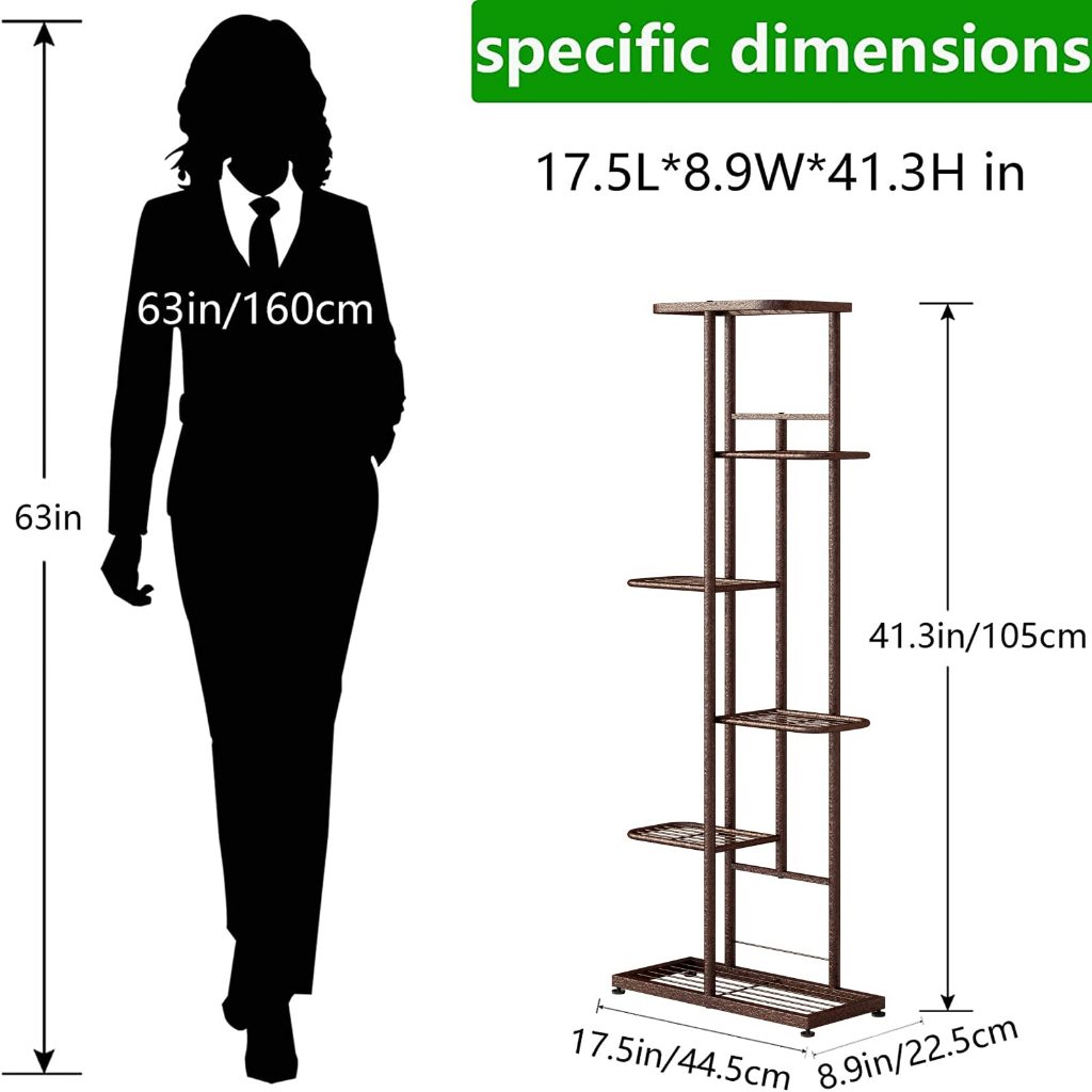 4/5/6ชั้นโลหะชั้นวางพืชกระถางดอกไม้ในร่มยืนแสดงไม้สวนกลางแจ้งชั้นวางพืช - รูปที่ 5