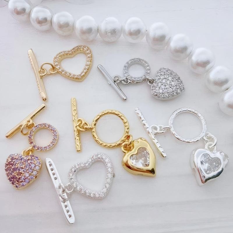 AWSS2016 [Monochrome รับฟรี 1 ชิ้นกว่า 5 ชิ้น] 14K Gold Color Retention Micro-Inlaid Zircon Heart Pe