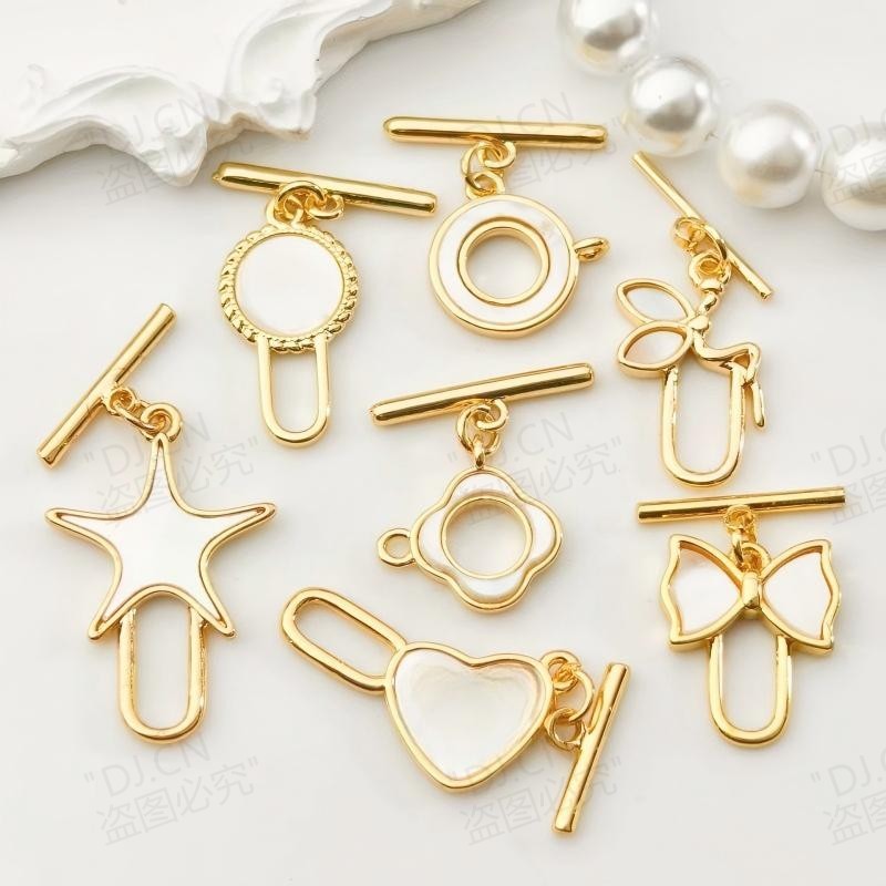 AWDJ2015 [สีเดียวกว่า 5 ชิ้นแถม 1] 14K Gold Color Retention OT Buckle High Color Retention Star สร้อ