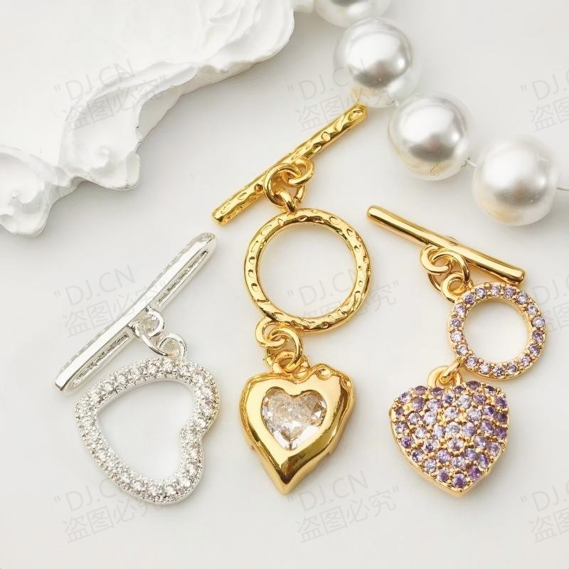 AWDJ2016 [Monochrome รับฟรี 1 ชิ้นกว่า 5 ชิ้น] 14K Gold Color Retention Micro-Inlaid Zircon Heart Pe