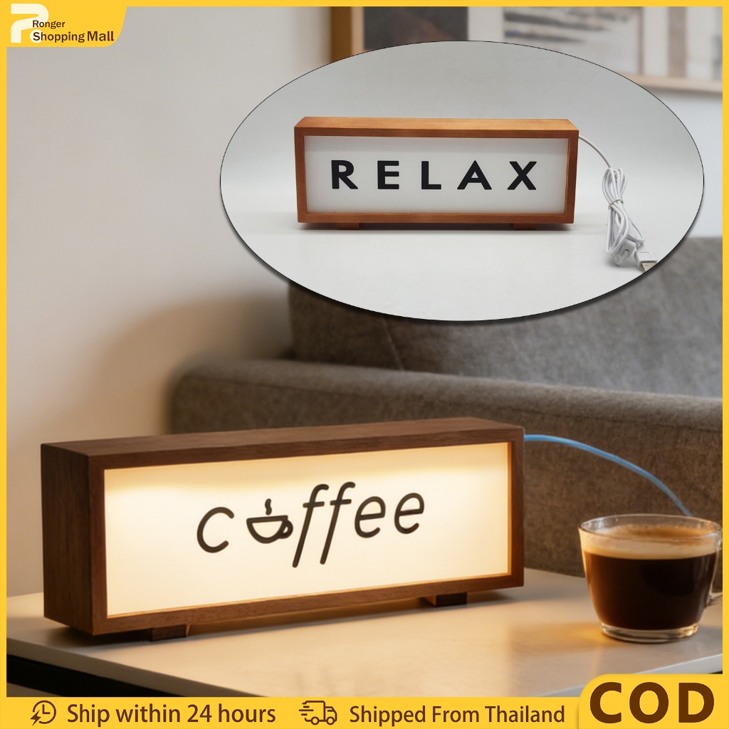 กรอบป้ายร้านกาแฟพร้อมไฟโคมไฟตั้งโต๊ะสําหรับร้านอาหาร&คาเฟ่