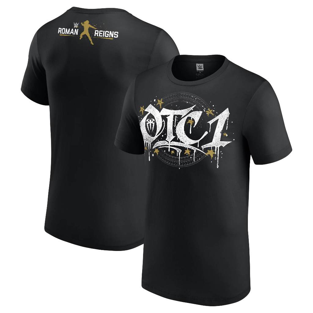 เสื้อยืดผู้ชาย Black Roman Reigns Gold OTC1