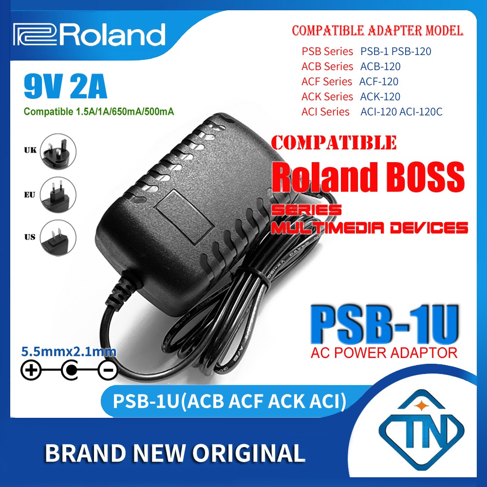9V 2A อะแดปเตอร์ AC DC PSB-1U PSB-1 PSB-120 สําหรับ Roland RPW-7 RRV-10 RS-5 RS-50 RS-9 RSD-10 RT-20