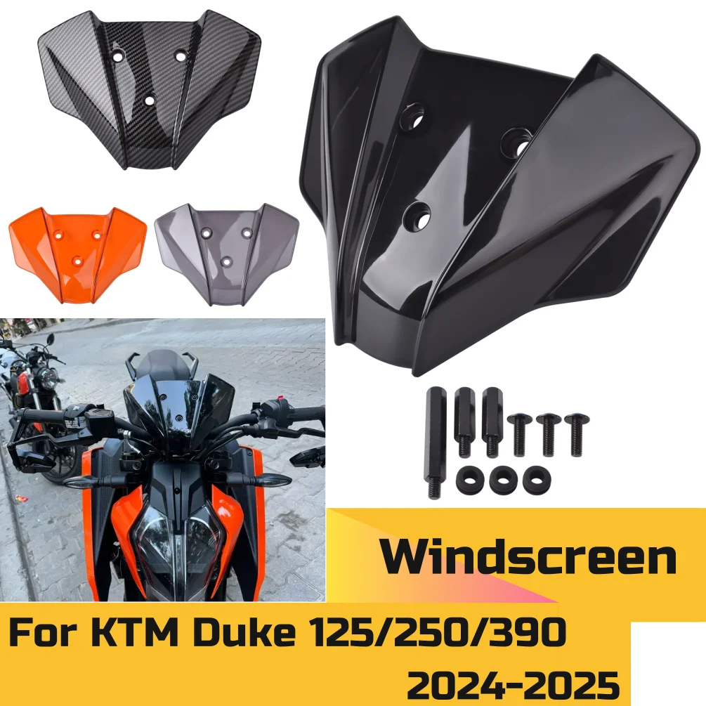 สําหรับ Duke 125 250 2024 2025 กระจกกระจก Wind Deflector ด้านหน้าหน้าจอสําหรับ KTM Duke390 Duke250 อุปกรณ์เสริม