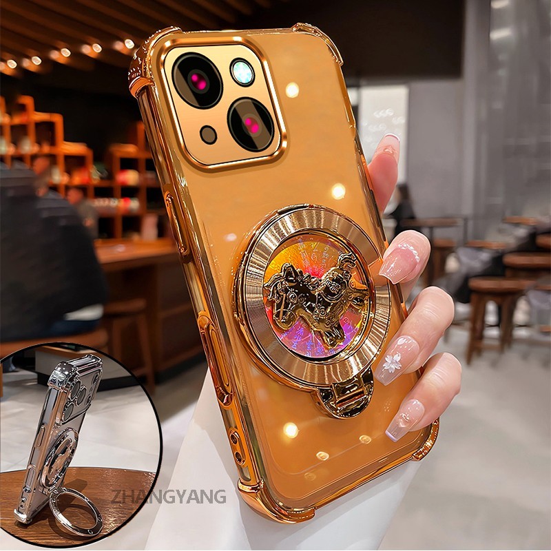 สําหรับ Tecno spark Go1 spark Go 2025 ขั้นสูงโปร่งใส Anti Drop เคสโทรศัพท์ความงาม 3D การ์ตูนเลเซอร์ขาตั้งโทรศัพท์ออกแบบใหม่ ราคา ถูกที่สุด ดีลบีเคเค
