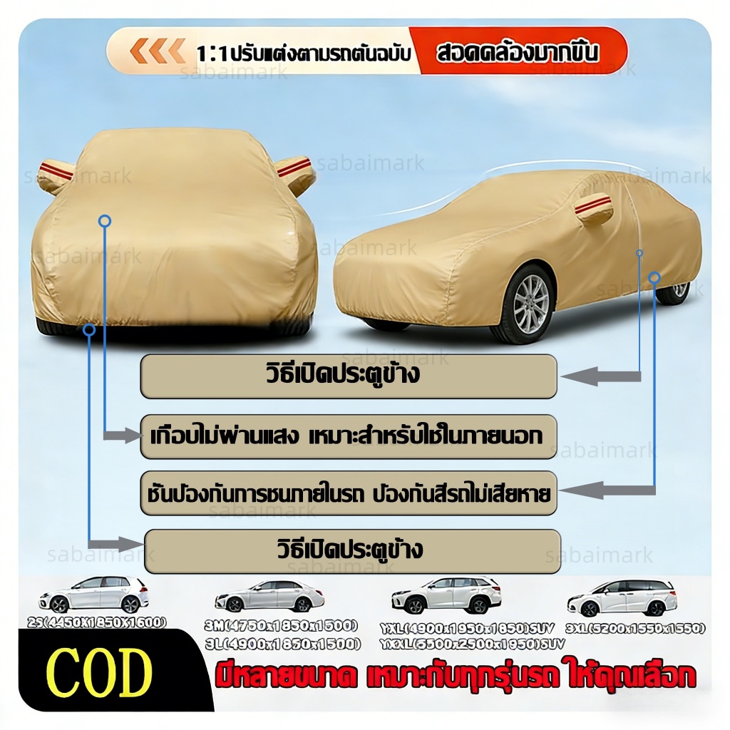 📣 Product Details ✦วัสดุคุณภาพสูง: อัพเกรดใหม่วัสดุคุณภาพสูงทนต่อการสึกหรอทนต่อการฉีกขาดป้องกันทุกสภาพอากาศสำหรับรถของคุณสามารถทนต่อสิ่งสกปรกน้ำต้นไม้และนก ฯลฯ  📣 📣 📣 ผ้ากันน้ำและกันรังสียูวี: เนื้อผ้ามีความสามารถในการกันน้ำสูงชั้นป้องกันรังสีอัลตราไวโอเล - รูปที่ 4