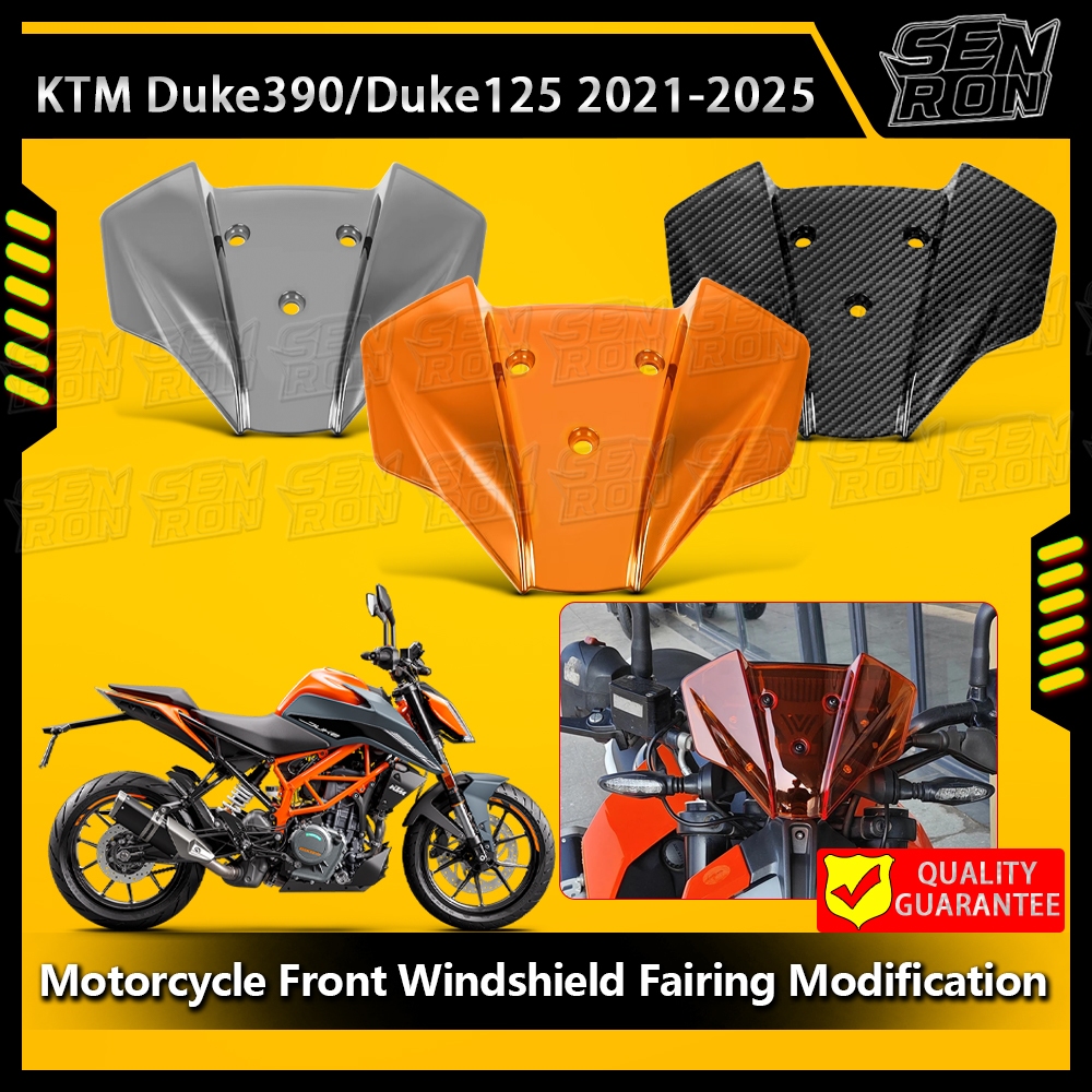 สําหรับ KTM Duke 125 250 2024 2025 กระจกกระจก Wind Deflector ด้านหน้าหน้าจอสําหรับ KTM Duke390 Duke2