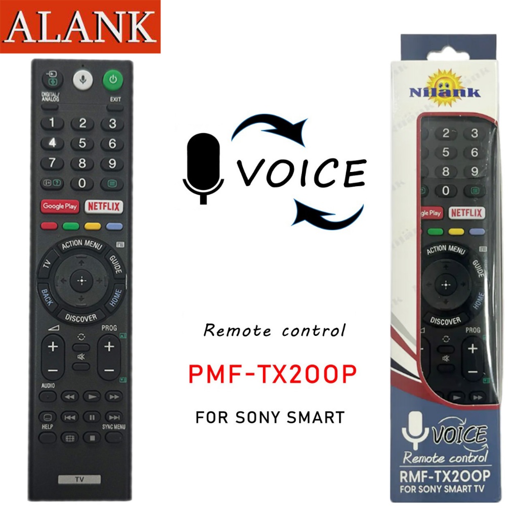 ALANK รีโมทคอนโทรล  เหมาะสําหรับ Sony TV RMF-TX200P พร้อมฟังก์ชั่นควบคุมเสียง