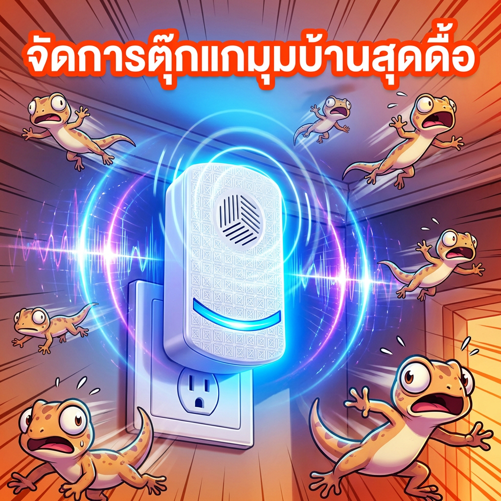 ใช้ครั้งเดียวได้ผล10ปี เครื่องไล่อัลตราโซนิก ไล่จิ้งจก ยาไล่จิ้งจก ยาไล่ตุ๊กแก ปลอดภัยต่อแม่ลูกไร้เสียง