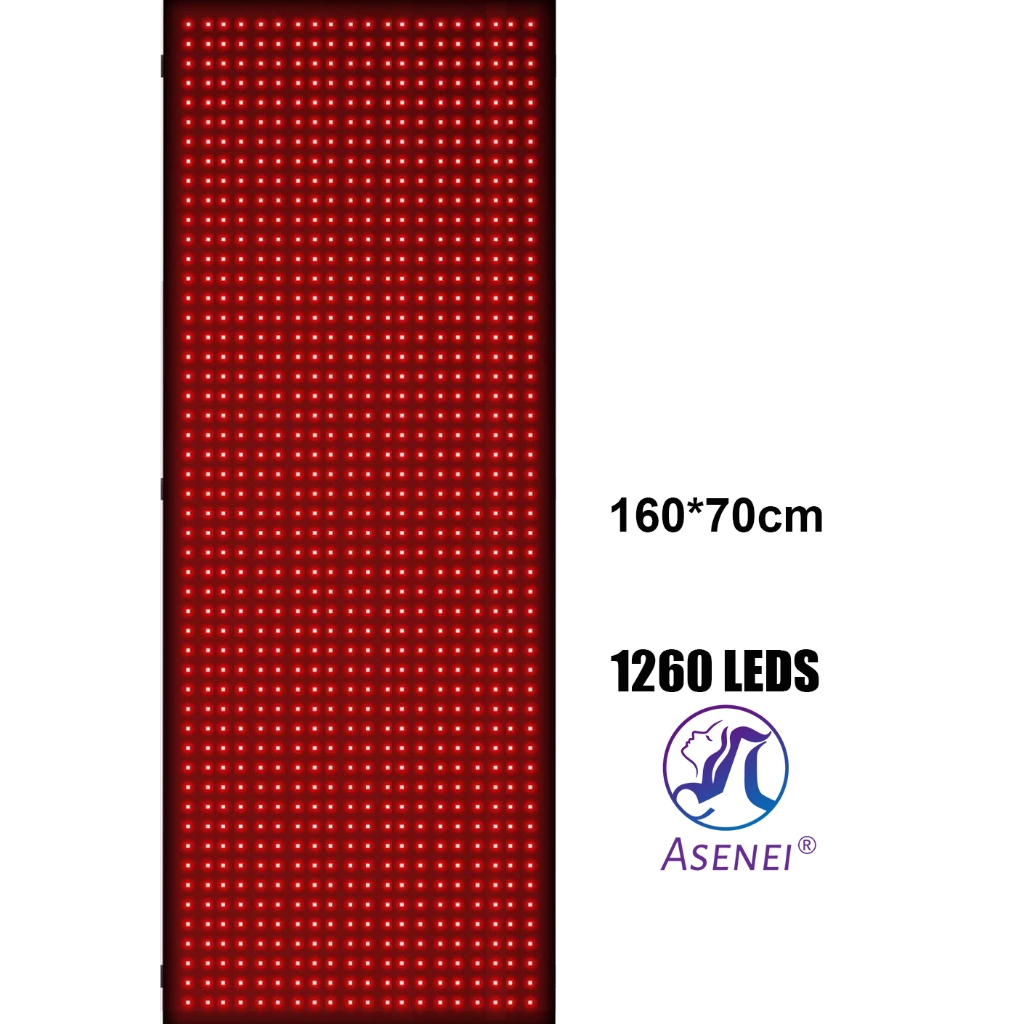 Asenei 160*70 ซม.1260 LED 660nm Red Light Therapy Mat 850nm ใกล้อินฟราเรด Light Therapy อุปกรณ์โคมไฟแผ่นขนาดใหญ่สําหรับบรรเทาอาการปวดเต็มตัว