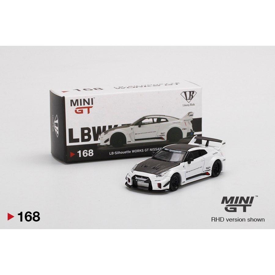 Mini GT 1/64 MGT00168 168 LB-Silhouette WORKS GT NISSAN 35GT-RR Ver.1 สีขาว Diecast Scale รถโมเดล