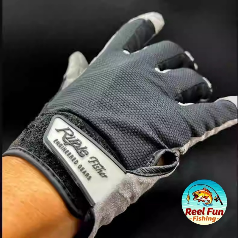 ถุงมือตกปลา Ripple Fisher ระดับมืออาชีพ: กันลื่น ระบายอากาศ ทนทาน ของแท้ 100%