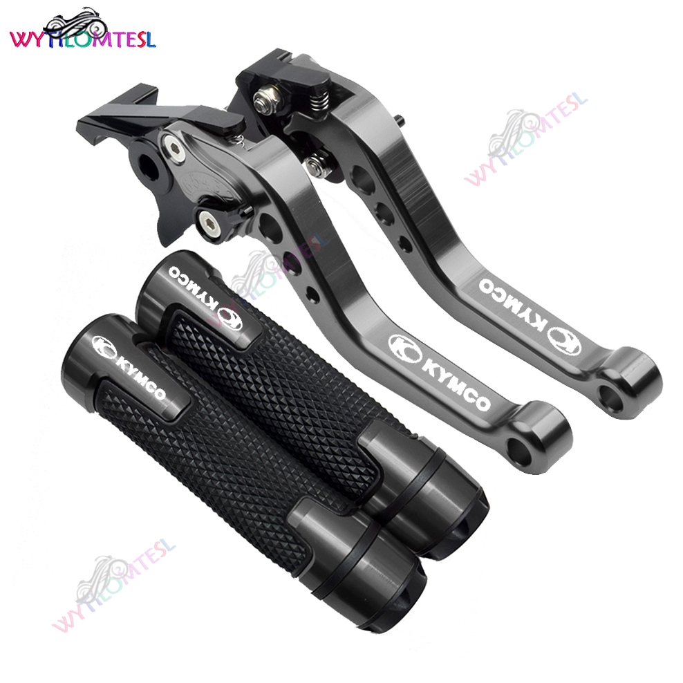 สําหรับ KYMCO Xciting 250 / Xciting 300 / Xciting 400 CT 250 Handlebar Hand Grip พร้อมปลาย CNC อลูมิ