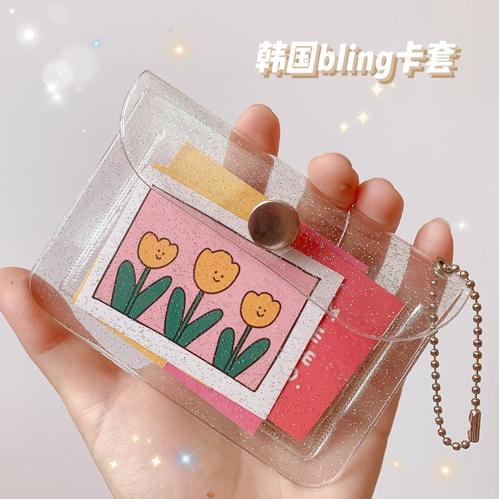H&Z 1 PC ผู้หญิง ผู้ถือบัตรเครดิตแฟชั่น โปร่งใส กันน้ํา PVC ธุรกิจ ID Card กระเป๋าสตางค์