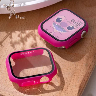 กระจกนิรภัย + ฝาครอบสําหรับ Apple Watch 11 10 9 8 7 42/46/41/45 มม.38 มม.PC กันชนป้องกันหน้าจอสําหรับ iWatch series 6 5 4 se 44 มม.40 มม.