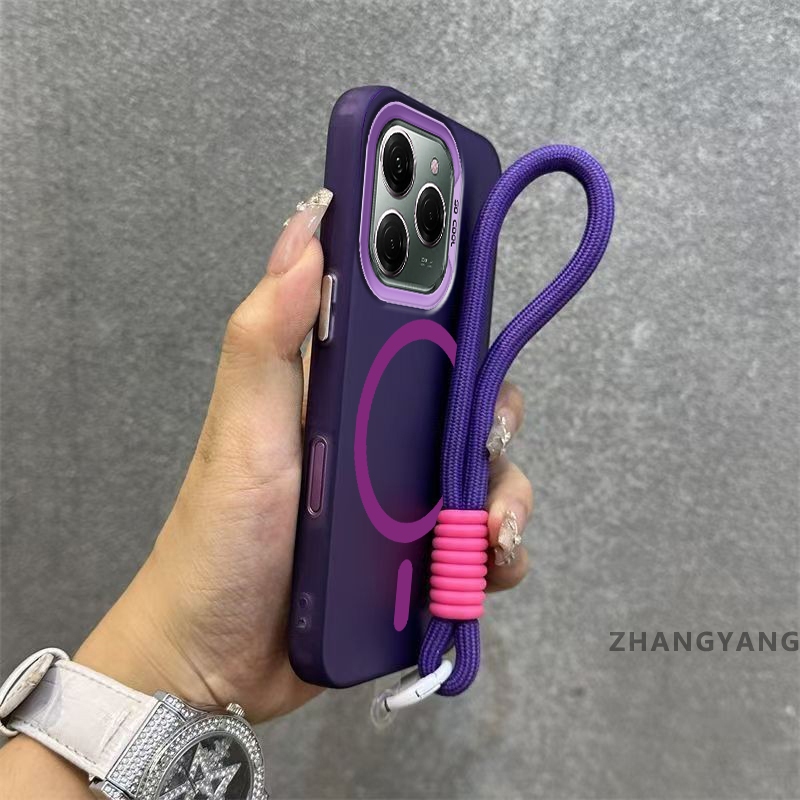 กรณีสําหรับ OPPO Reno 15F Reno 15 5G Reno 15 Pro 5G Advanced matte anti drop เคสโทรศัพท์พร้อมถ้วยดูดแม่เหล็กสีเดียวกันการออกแบบใหม่ฟรีประณีตแขวนเชือก
