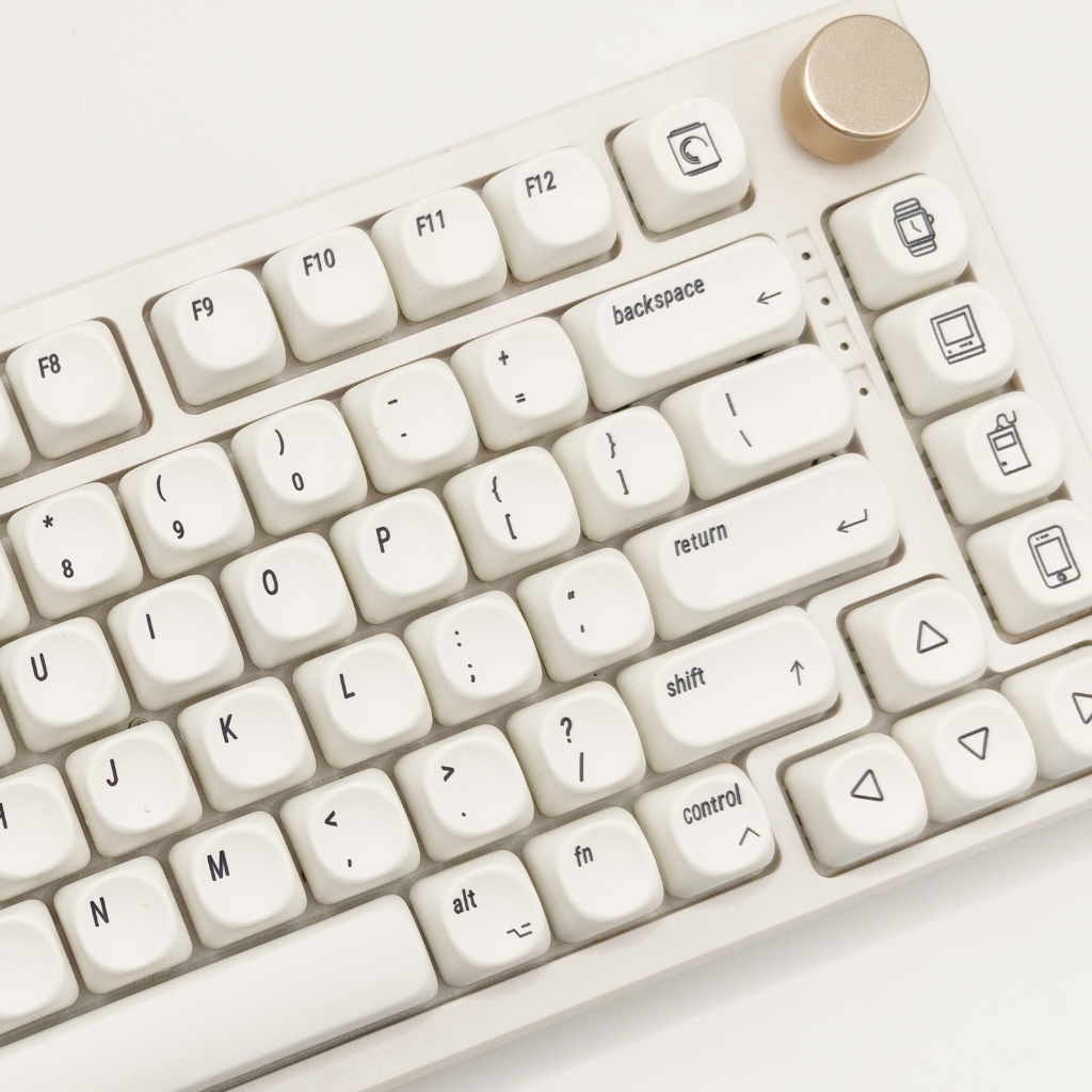 ปุ่มกดสีขาวบริสุทธิ์ MOA ความสูง 129 ปุ่ม PBT ระเหิด Aula F75 F99 RK100 ปุ่มกดแบบกลไก