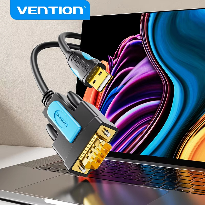 Vention USB to RS232 สายเคเบิลข้อมูลอนุกรมชาย 9 พิน RS232 สาย USB สําหรับจอแสดงผลอิเล็กทรอนิกส์ขยายข