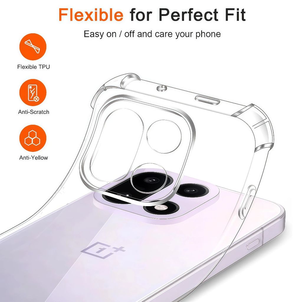 เคสใสกันกระแทกสำหรับ OnePlus 15 13 13T 12 12R 11 11R 10 10T 10R 9 9R Nord N10 N100 8T 8 7 7T Pro Nord 6 CE 5 4 3 2 Lite CE5 CE4 CE3 CE2 2T 6T 5G 4G 2026