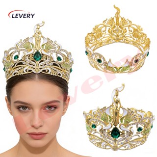 มงกุฎหรูหราเต็มรอบ พลอยเทียมและมุก เหมาะสำหรับพิธีแต่งงานและ…