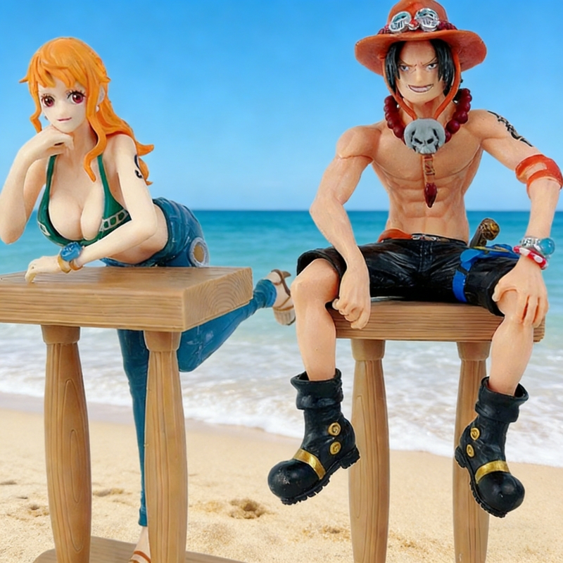 17 ซม.อะนิเมะ One Piece Nami Ace รูปโกหก Pose Action Figure PVC รุ่น Bar Counter ของเล่นของขวัญคอลเลกชัน