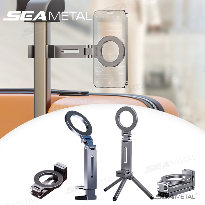 SEAMETAL ที่ยึดโทรศัพท์ ABS ขาตั้งโทรศัพท์พับได้ แม่เหล็กปรับได้ 360องศา