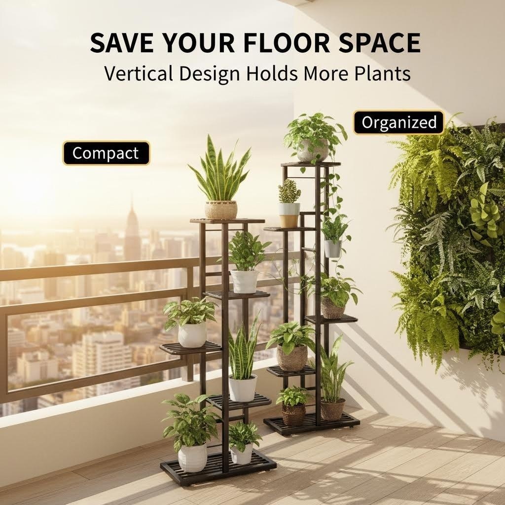 4/5/6ชั้นโลหะชั้นวางพืชกระถางดอกไม้ในร่มยืนแสดงไม้สวนกลางแจ้งชั้นวางพืช - รูปที่ 2