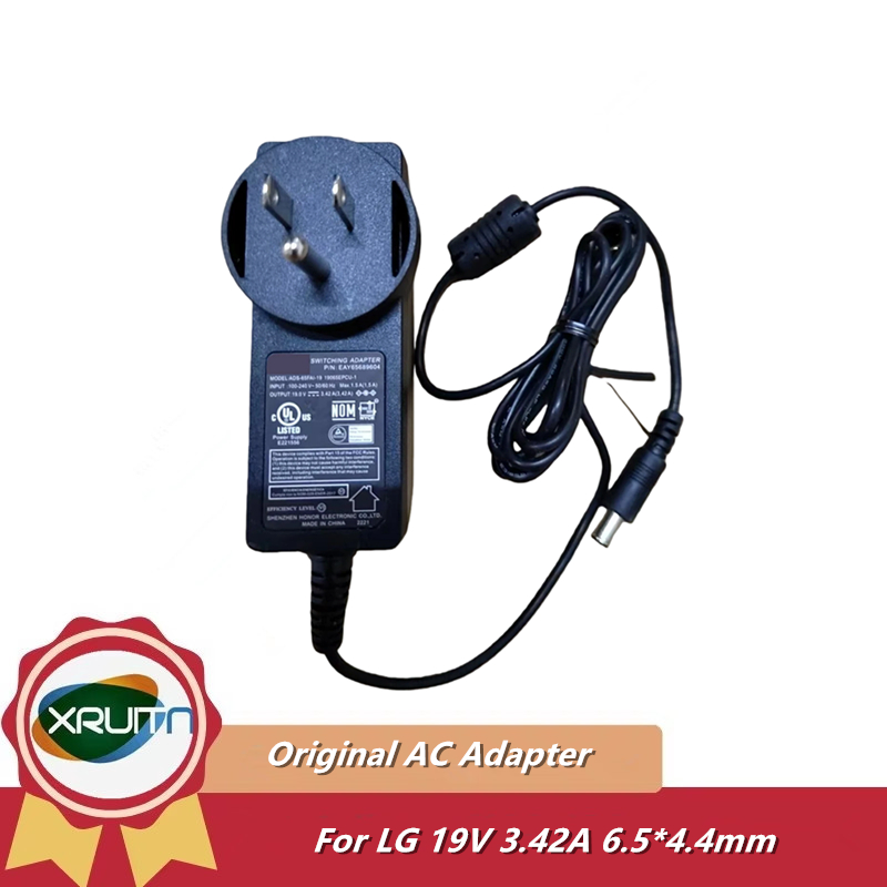 US Plug Original 19V 3.42A 65W Switching Adapter Charger สําหรับ LG Monitor แหล่งจ่ายไฟ ADS-65FAI-19
