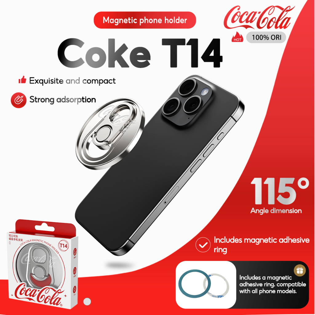Coca-Cola T14 ที่วางโทรศัพท์โลหะแม่เหล็กมัลติฟังก์ชั่นแบรนด์ร่วม