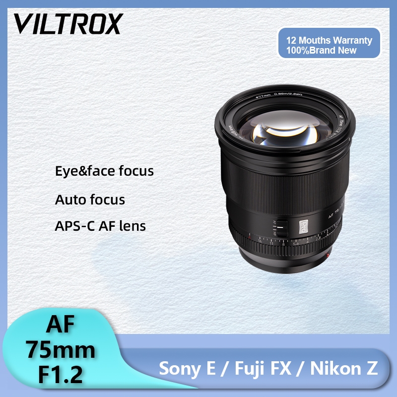 Viltrox 75mm F1.2 APS-C เลนส์โฟกัสอัตโนมัติ สําหรับกล้อง Fujifilm XF Sony E Nikon Z Mount X-T4 T100 
