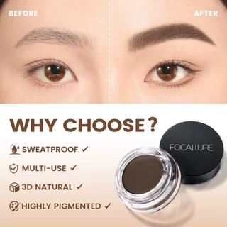 FOCALLURE Pro-shape Duo Eyebrow Cream 3D Full Sculpted Fluffy Feathery Fill Fix Lasting Instant จัดแต่งทรงผมเม็ดสีสูง Multi-ใช้ Non-cakey Quick-dry กันน้ํา Smudge-proof FA-23