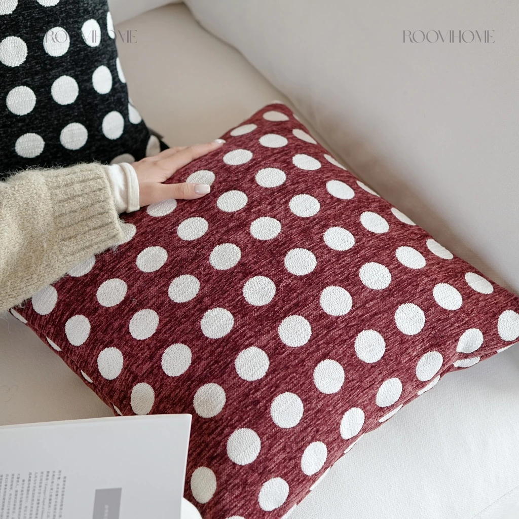 หมอนอิง ปลอกหมอน ลายจุด ผ้าเชนิลล์ RooviHome Dot Rhythm Series thumbnail 8