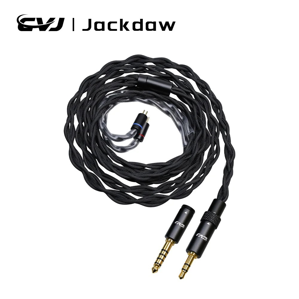 CVJ Jackdaw หูฟังอัพเกรดสาย 400-Cores Hand-Braided High-Purity ออกซิเจนฟรีทองแดง 3.5 + 4.4 มม.Dual ป