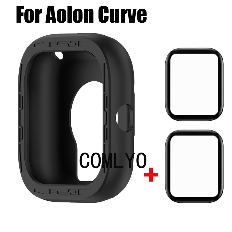 สําหรับ Aolon Curve Case สมาร์ทวอทช์ป้องกันกันชน Soft TPU ครึ่งฝาครอบ 3D ฟิล์มกันรอยหน้าจอ
