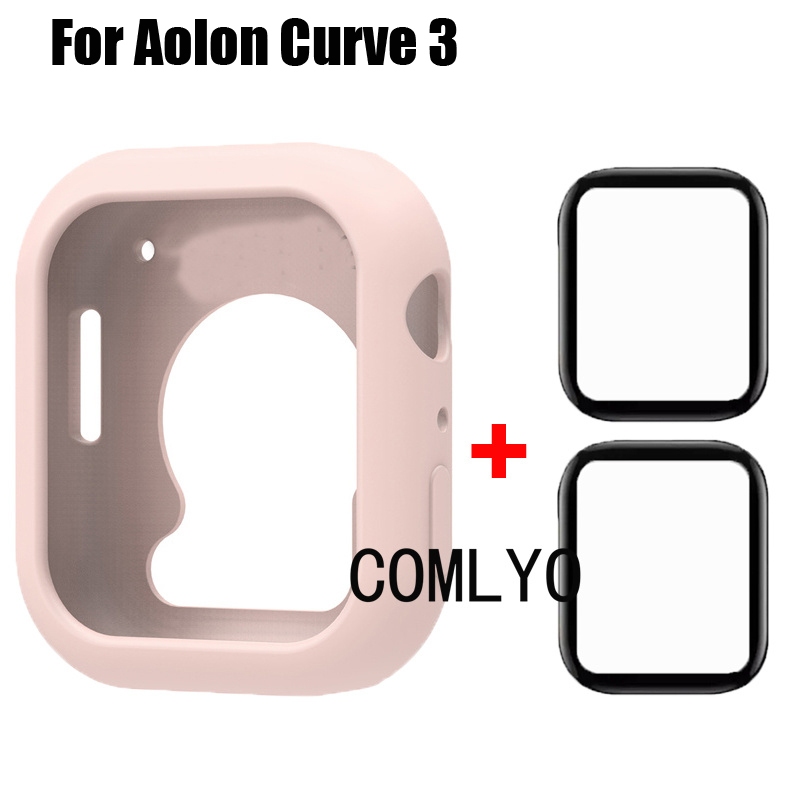 สําหรับ Aolon Curve 3 / 3 Ultra Smart Watch Case Protector กันชน Soft TPU ครึ่งฝาครอบ 3D ป้องกันหน้าจอฟิล์ม