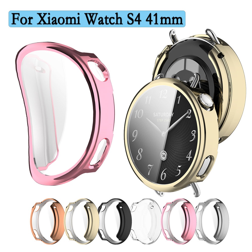 TPU Shell สําหรับ Xiaomi Watch S4 41 มม. Soft Protector Case พร้อมตัวป้องกันหน้าจอความคุ้มครองเต็มรูปแบบพร้อมการตกแต่งนาฬิกาขนาด