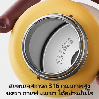 Bablov กระบอกน้ำสแตนเลส 670ml - ด้ามจับตามหลักสรีรศาสตร์, ภายในไม่ติด, หลอดคู่และดื่มปากกว้าง