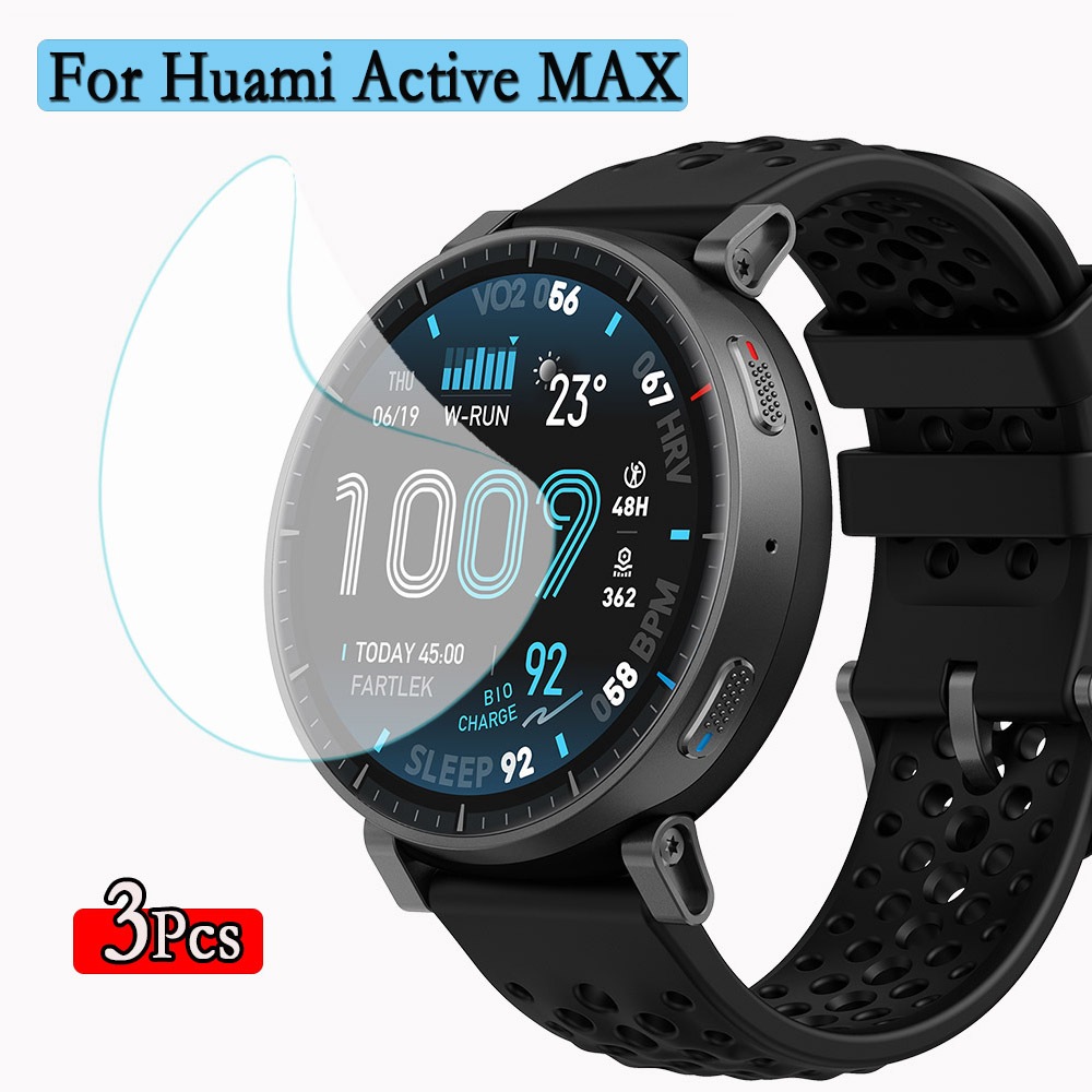 สําหรับ Huami Active MAX 3 ชิ้น Hydrogel ฟิล์มป้องกันนาฬิกาฟิล์มนุ่มและใส HD Full Watch Screen Protector ไม่ใช่แก้ว